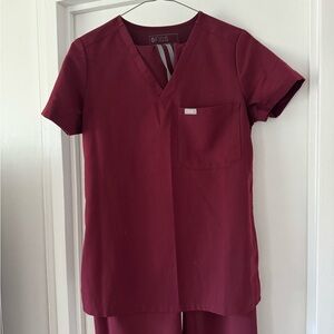 Figs Maroon Technical Collection Top